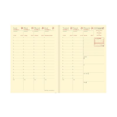 Agenda Impala Affaires Prestige - 1 semaine sur 2 pages - 10 x 15 cm - bleu prusse - Quo Vadis