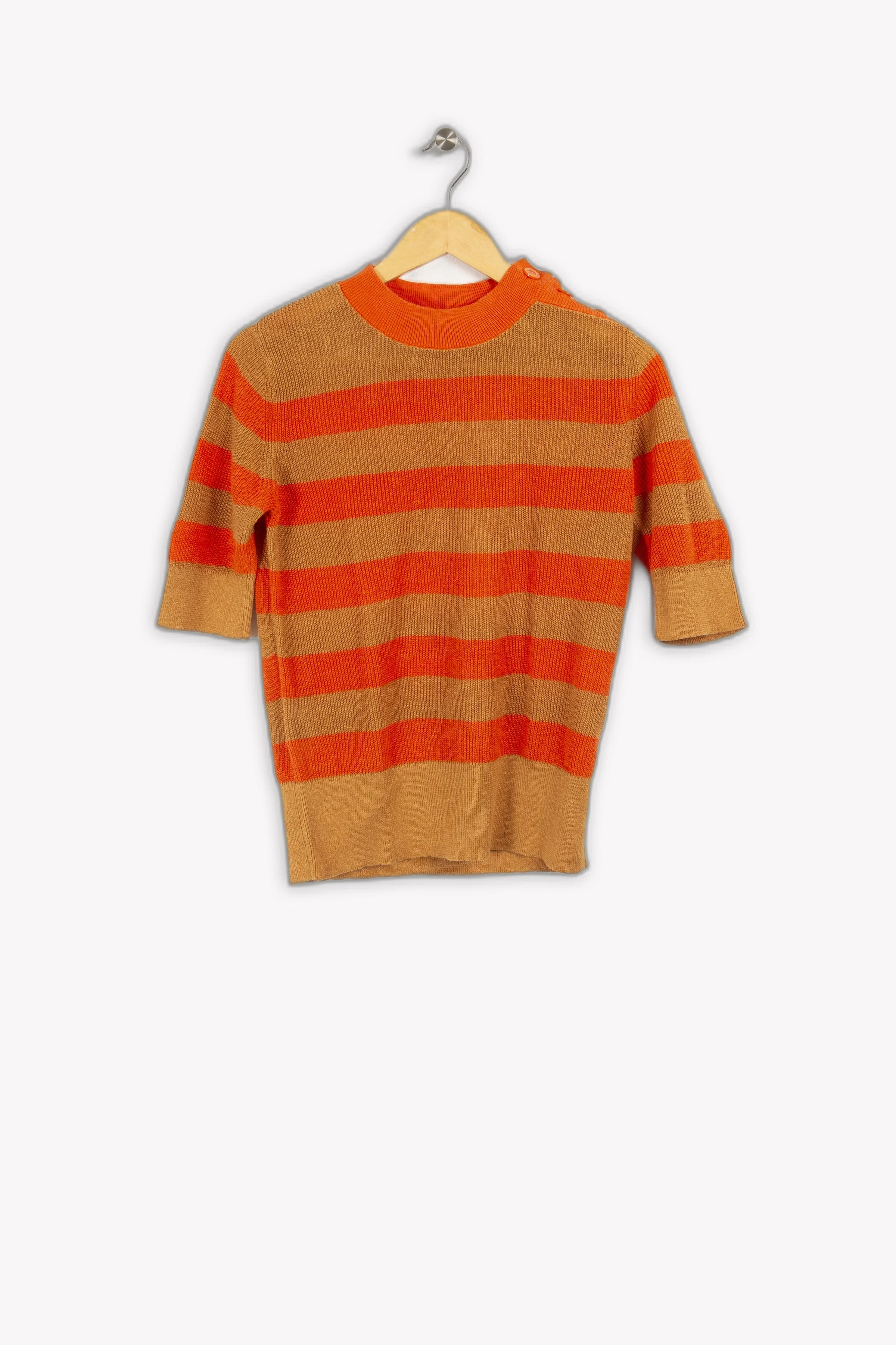 Pull rayé orange et marron | Orange