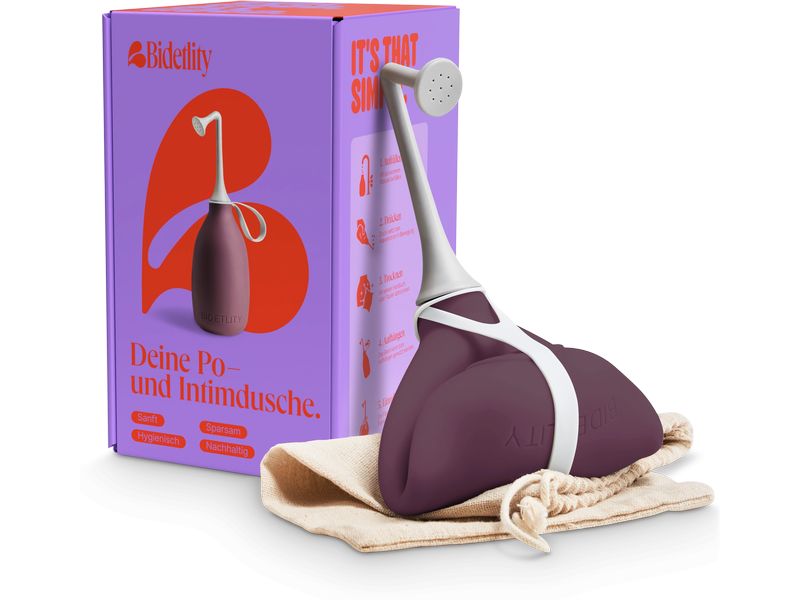 Bidetlity Po-Dusche Bidet 450 ml Royal Ruby violett Mobile Intimdusche, Po-Dusche