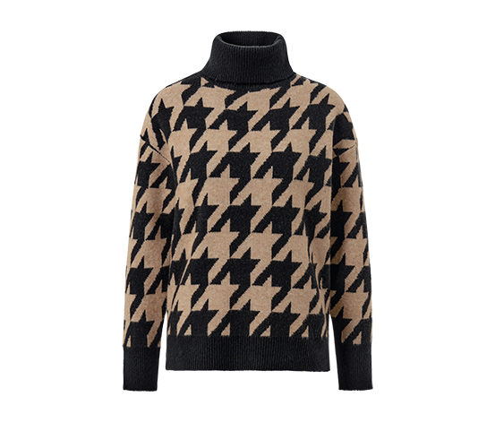 Strickpullover mit Hahnentritt-Jacquard