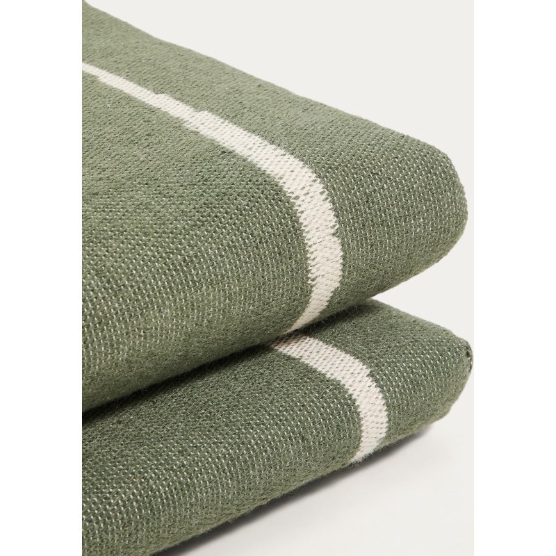 Coussin pour bain de soleil Daila avec motif Ikat 100 % PET vert 50 x 175 cm