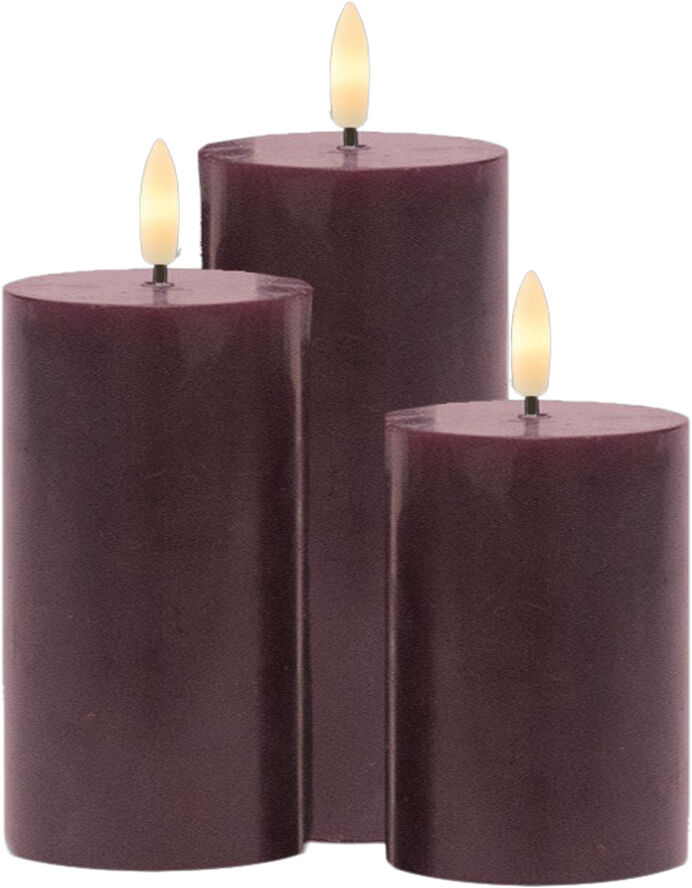 Sirius Sille Genopladelig 3 stk sæt, Ø7,5xH10/12,5/15cm, Bordeaux