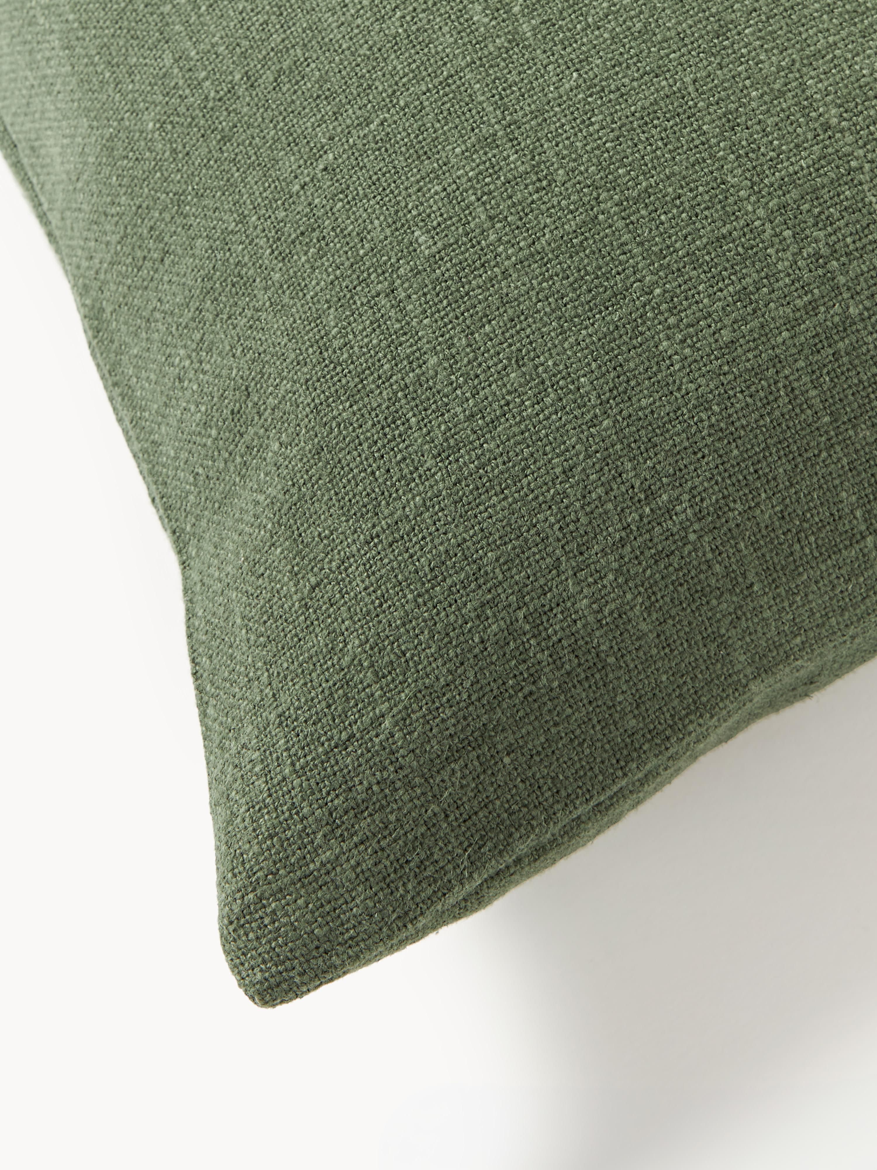 Handgeweven kussenhoes Terre met decoratieve naad
