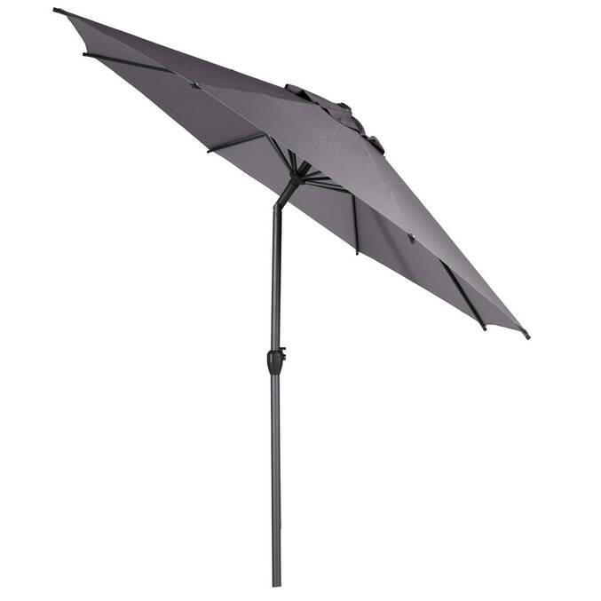 Parasol droit rond inclinable LOOMPA Ardoise