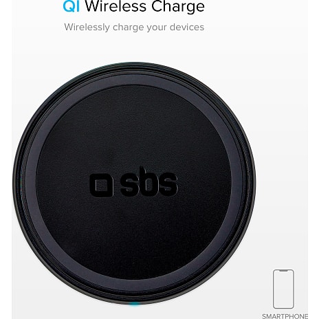 SBS 10W trådløs opladerplade - sort