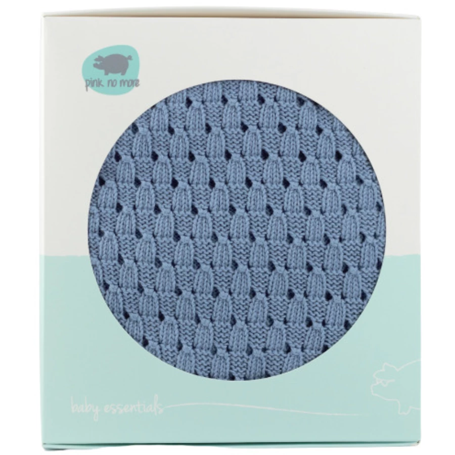 Pink No More Leichte Strickdecke   80x100 cm blau