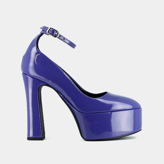 Babies à talons  en matière violet vegan