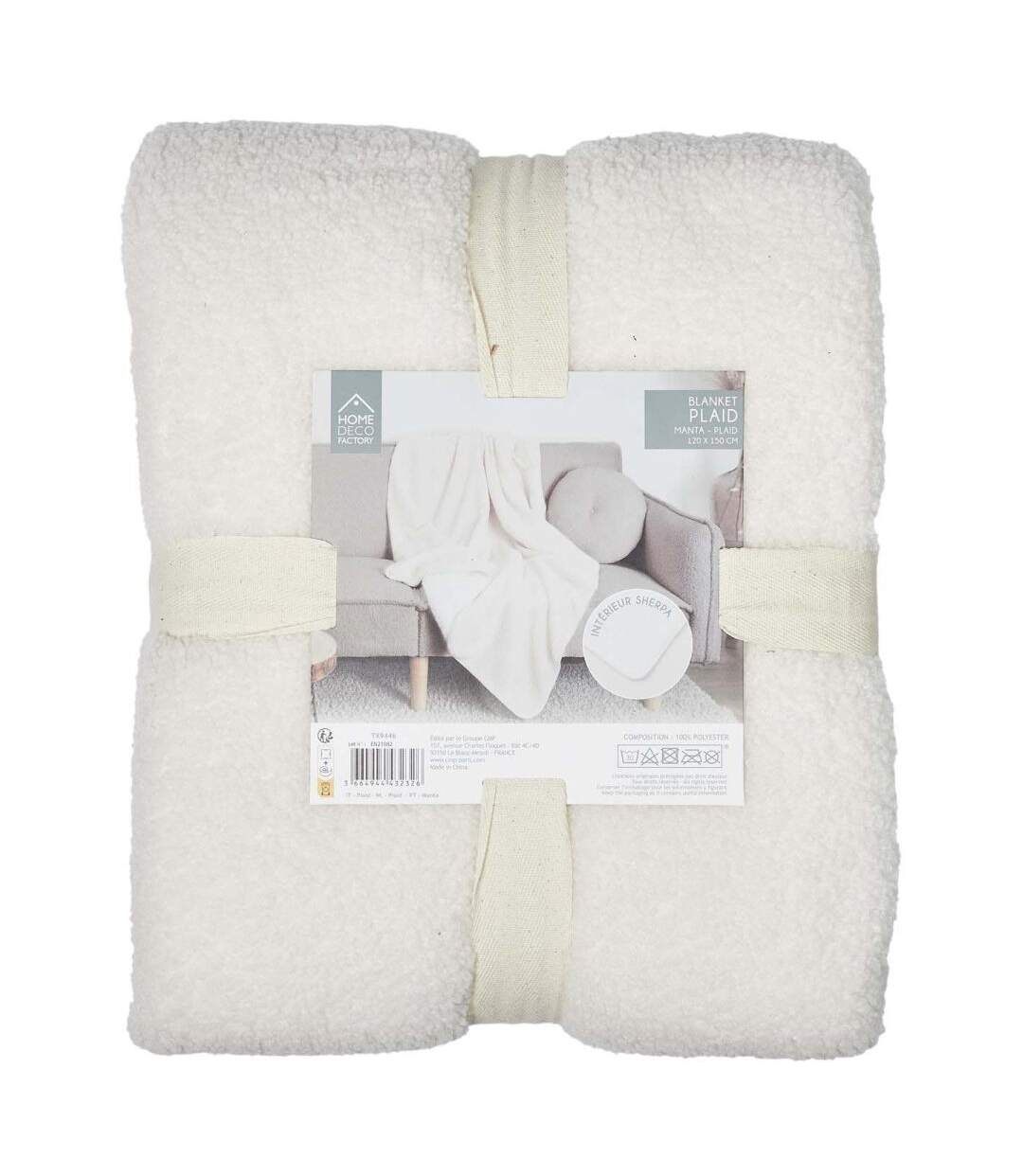 Plaid en polyester doublure sherpa Boucle 120 x 150 cm