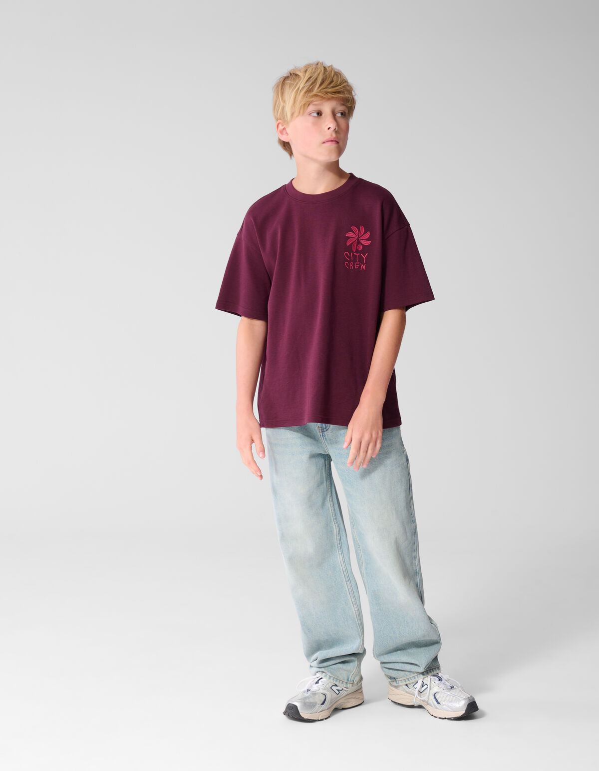 Baggy Fit Jeans Dirty Washed Lichtblauw