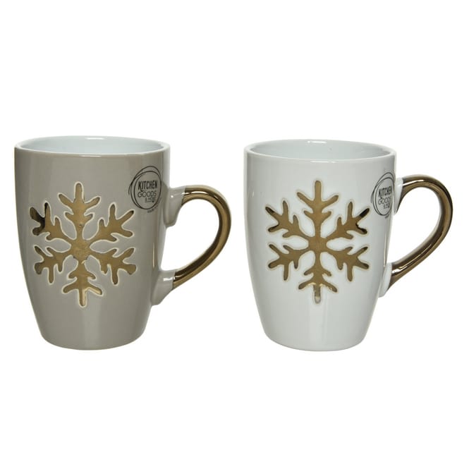 Tasse - Schneeflocke - aus Keramik - ca. 250 ml - ca. 11 x 8 cm - 1 Stück