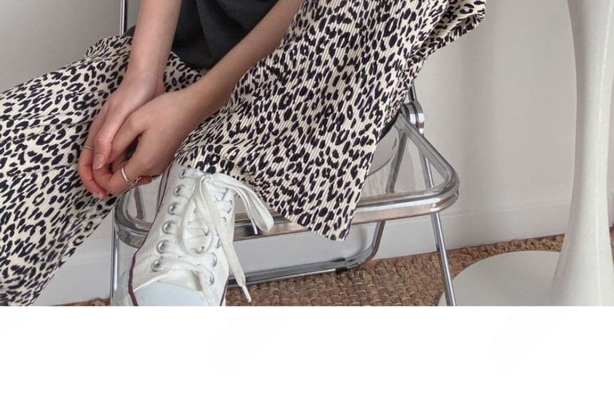 SeoulPop - Elastische taille luipaardbroek