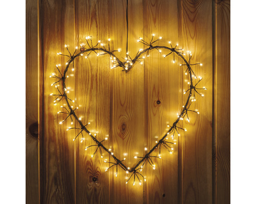 LED metalen hart Ø 30 cm Lafiora warm witte lichtkleur incl. timerfunctie