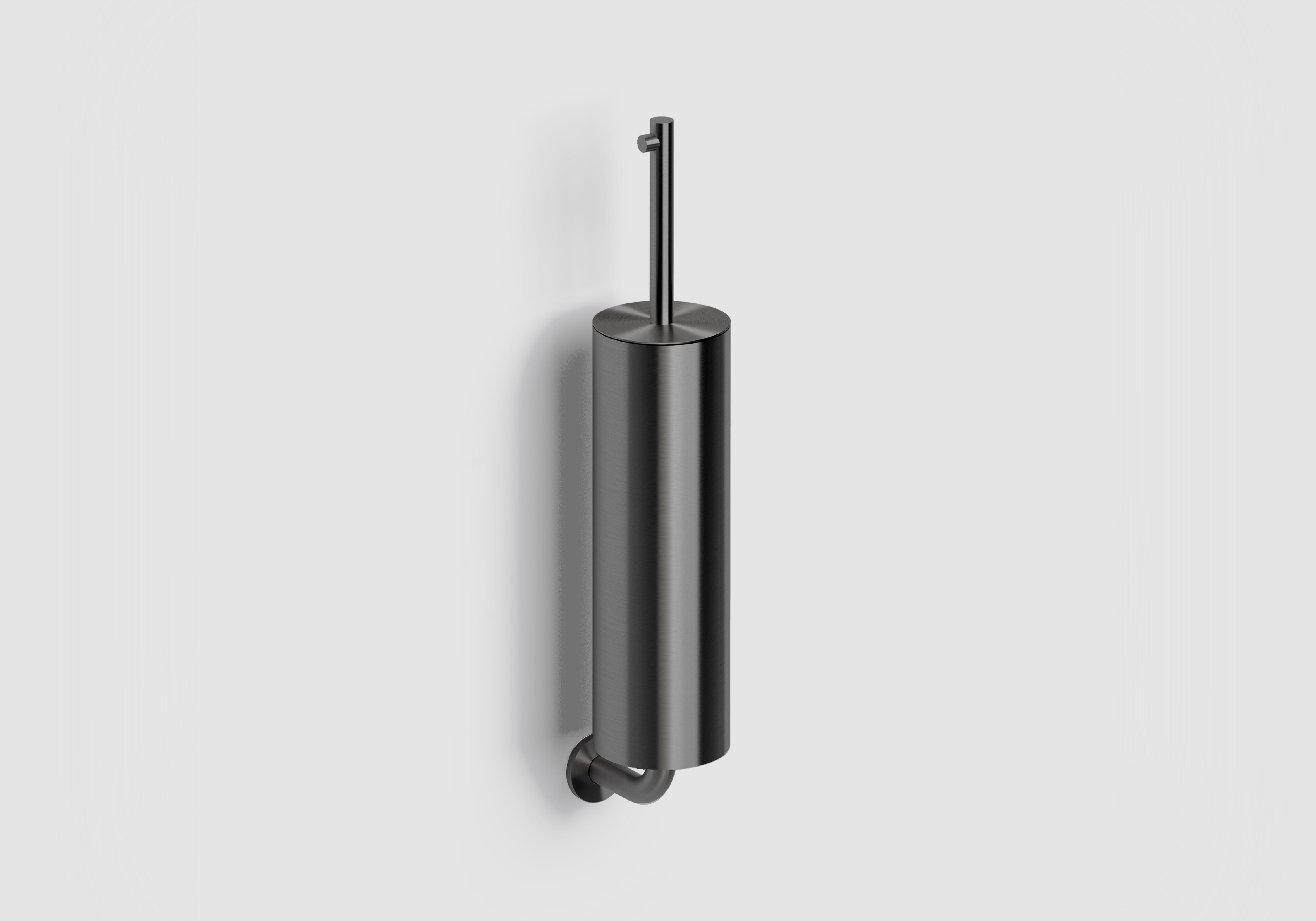 Clou Kaldur toiletborstel met wandhouder gunmetal geborsteld
