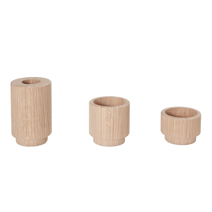 Andersen Furniture - Create Me Teelichthalter, H 3,5 cm, Eiche