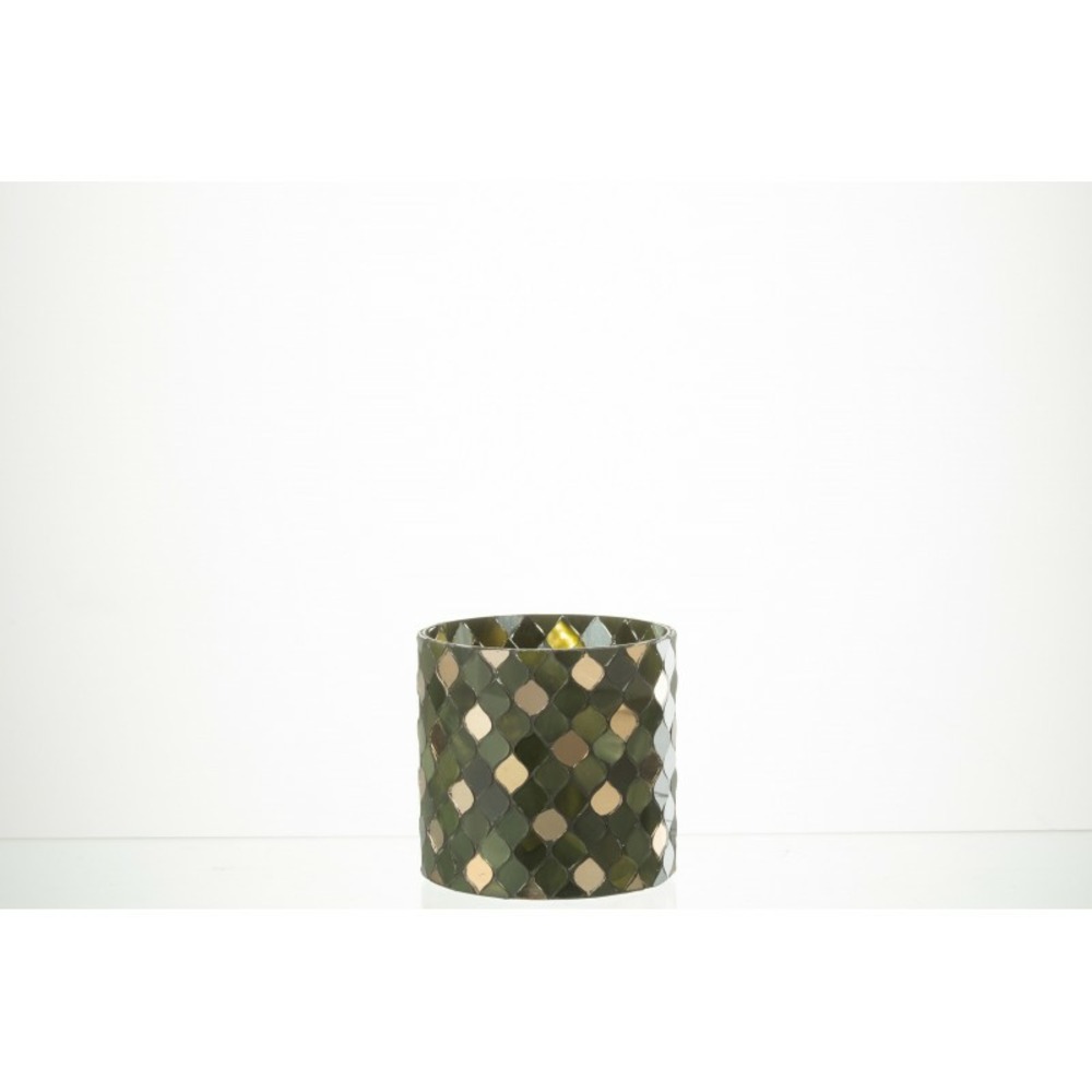 Photophore en verre multicouleur 10x10x10 cm