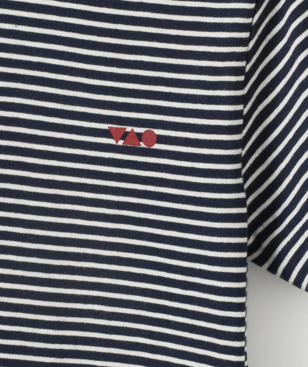 T-SHIRT GARÇON EN COTON RAYÉ BLEU ET BLANC