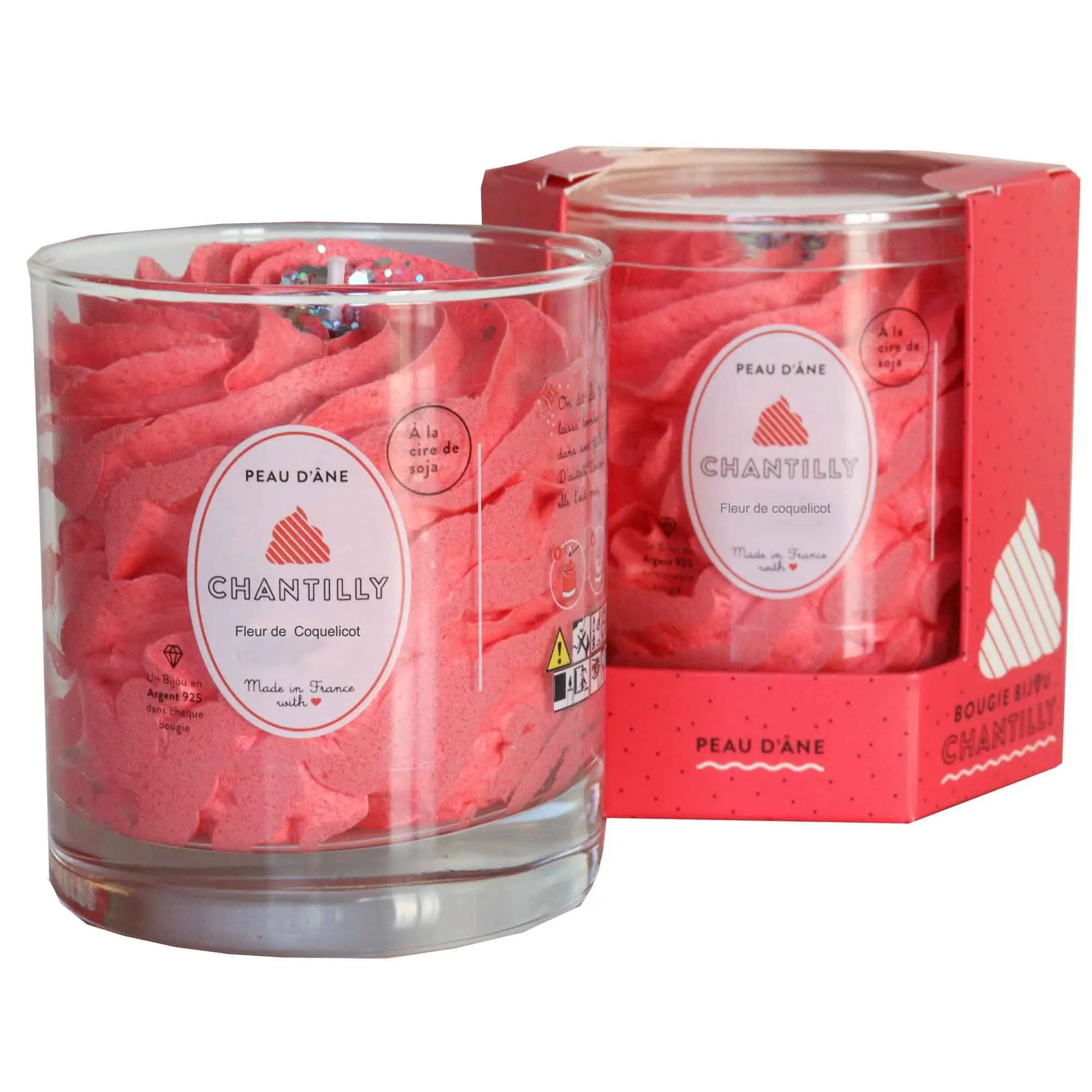 PEAU D'ANE - Fleur de coquelicot Bougie Parfumée avec Bijou- Bougie