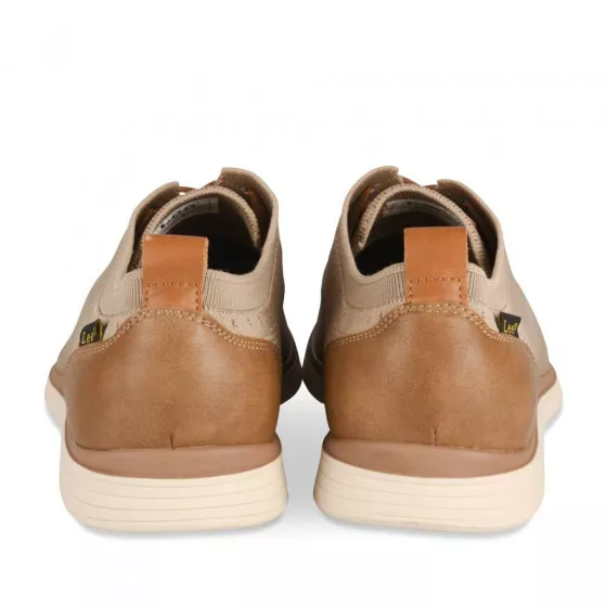 Baskets BEIGE Homme Lacets - LEE