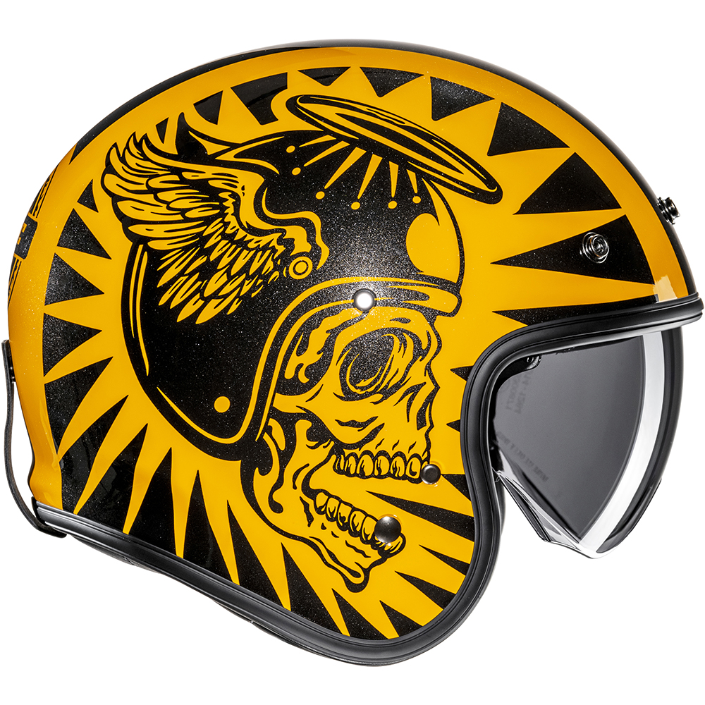HJC - Casque V31 Flame MC3 / Jaune / Noir / Pailleté