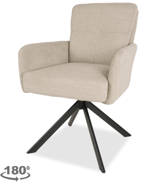 Eetstoel Retro Bliss Naturel Jari B60 x D69 x H86 cm