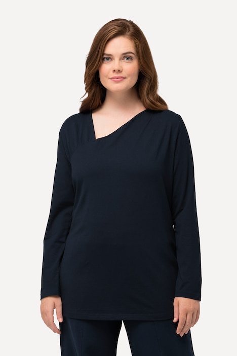 Shirt, Wickeloptik, V-Ausschnitt, Langarm, Biobaumwolle