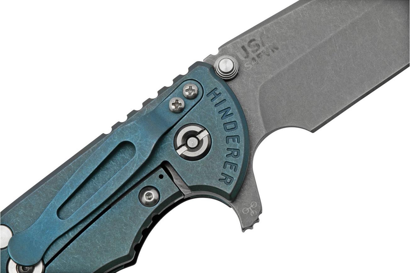 Rick Hinderer XM-24 4.0, S45VN Spanto, Battle Blue, Blue-Black G10, zakmes