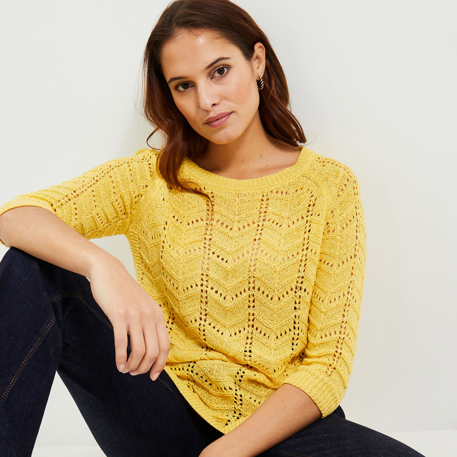 Pull tricot fantaisie femme
