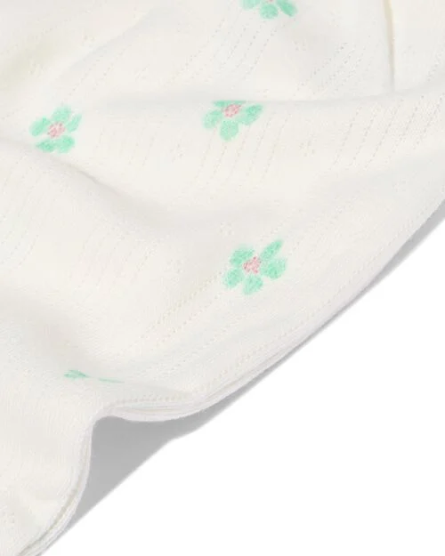 pantalon bébé fleurs blanc cassé
