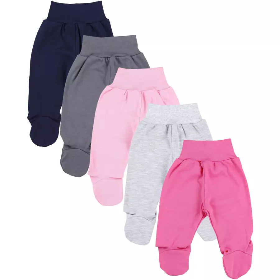 TupTam Baby Hose mit Fuß 5er Pack rosagrau