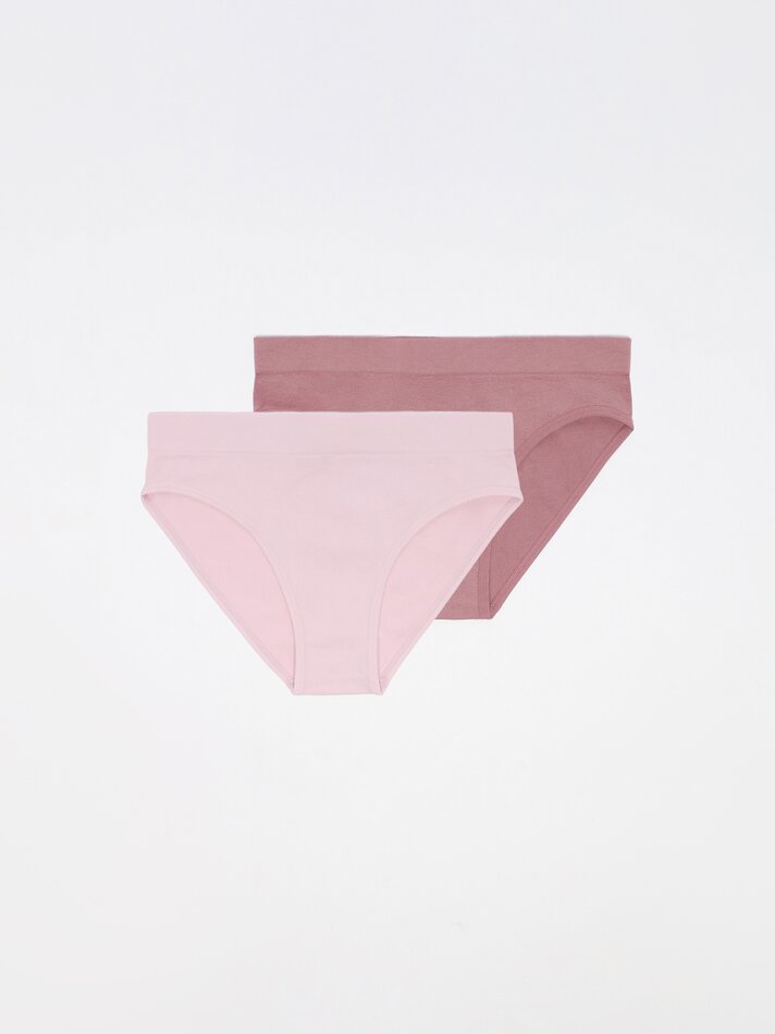 Pacote com 2 calcinhas sem costura - Rosa