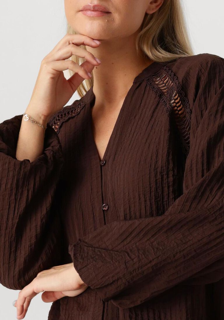 bruine co'couture blouses shina lace v-shirt