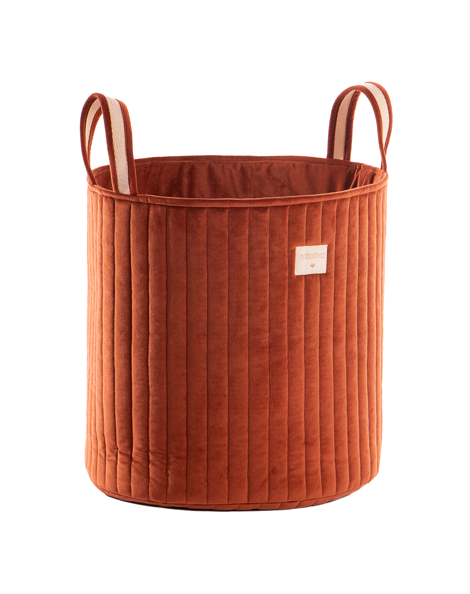 Grand panier de rangement eco-velvet | Marron