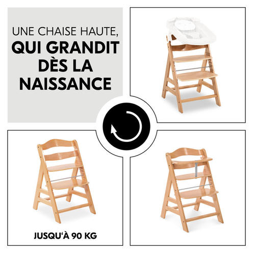 Chaise haute Alpha+ - Bois - HAUCK