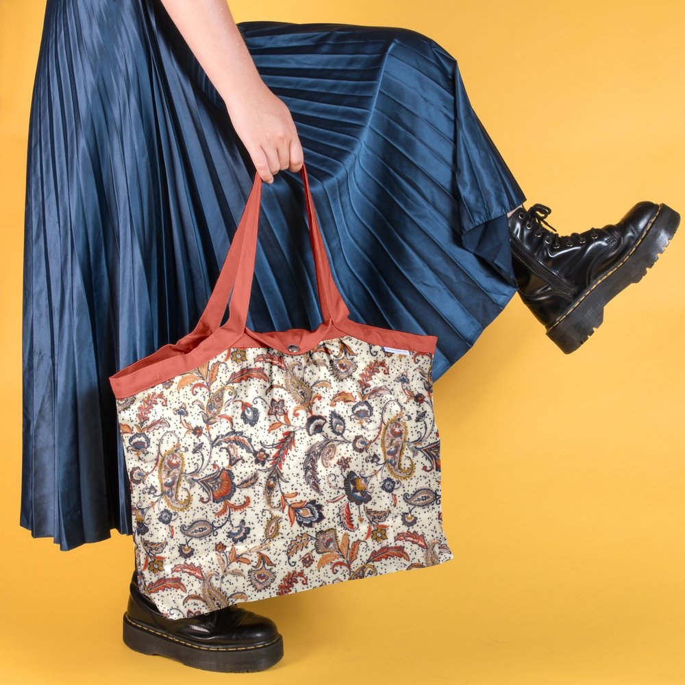 Sac Cabas Taille Moyenne Plissé Kashmir