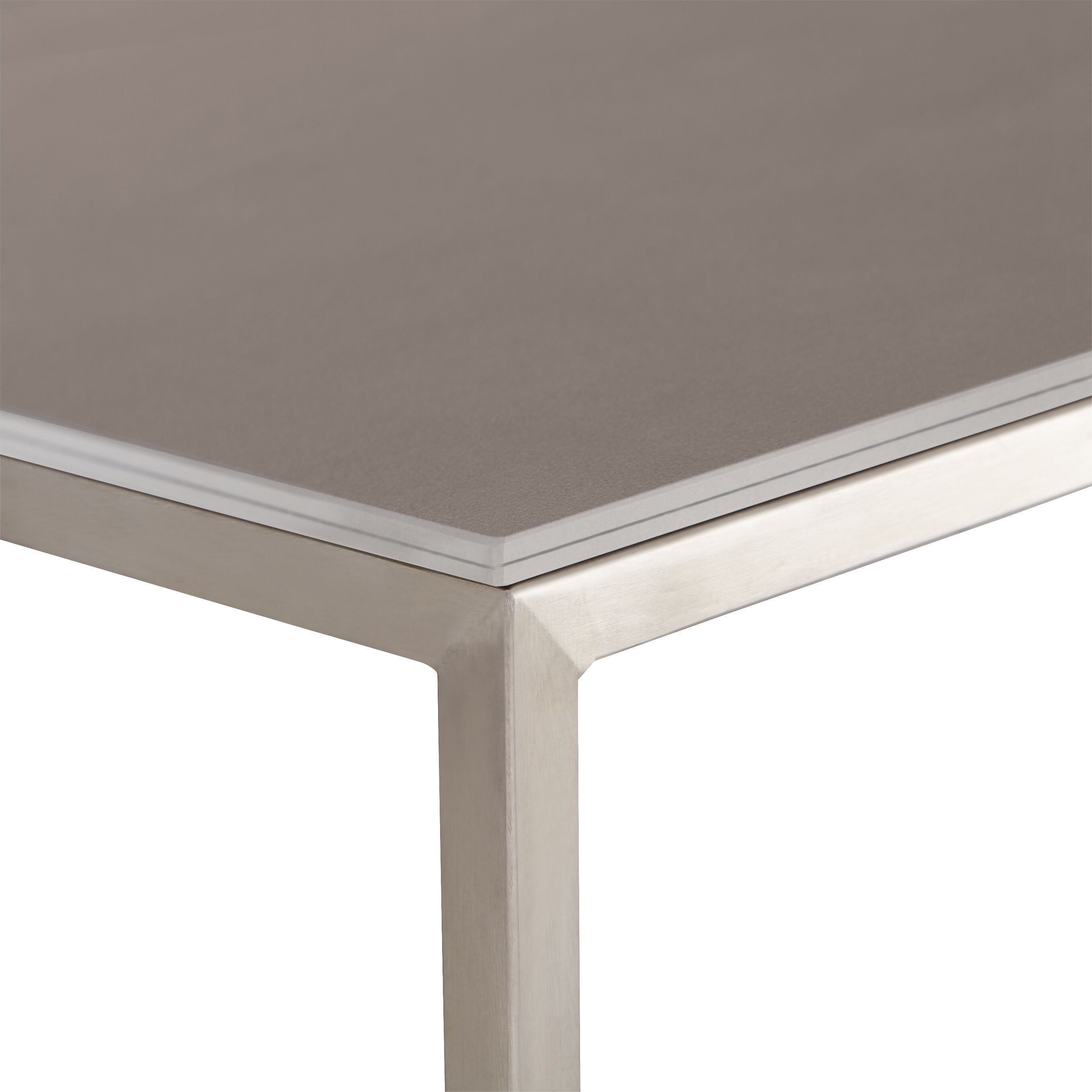 AVEA Salontisch - Beton hell / Edelstahl / B: 90.0 cm x T: 90.0 cm x H: 39.6 cm