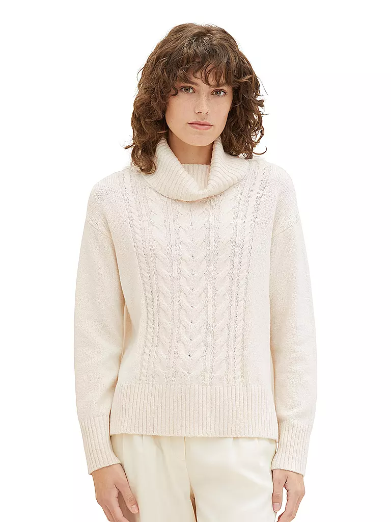 TOM TAILOR Rollkragenpullover beige