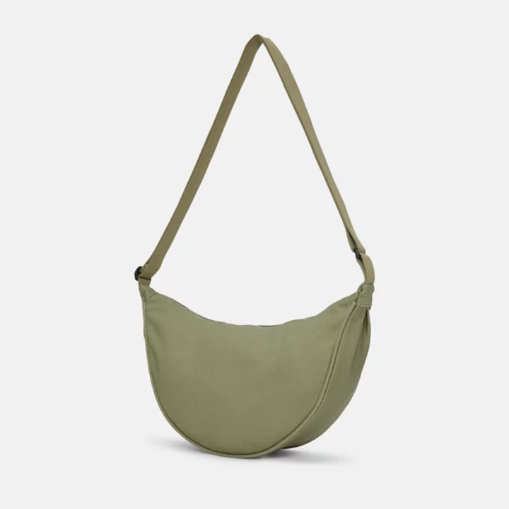 Sac à bandoulière en toile et cuir pour femme en vert
