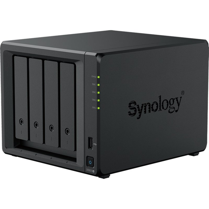 Synology DiskStation DS925+ serveur de stockage NAS Ryzen Embedded V1500B 4 Go DDR4 0 To Noir