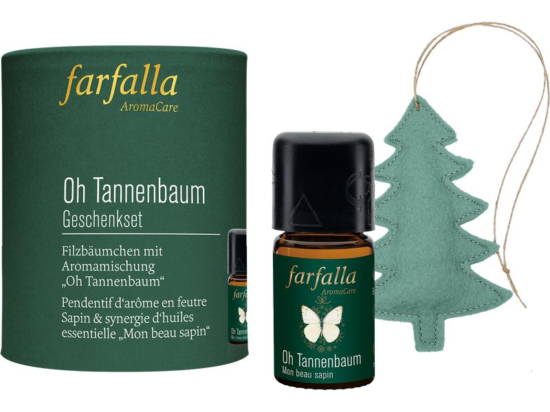Farfalla Geschenkset Oh Tannenbaum 2-tlg. Waldige Duftmischung und Filzanhänger
