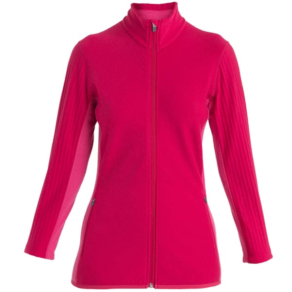 Veste polaire randonnée ICEBREAKER W DESCENDER LS ZIP ELECTRON PINK/TEMPO