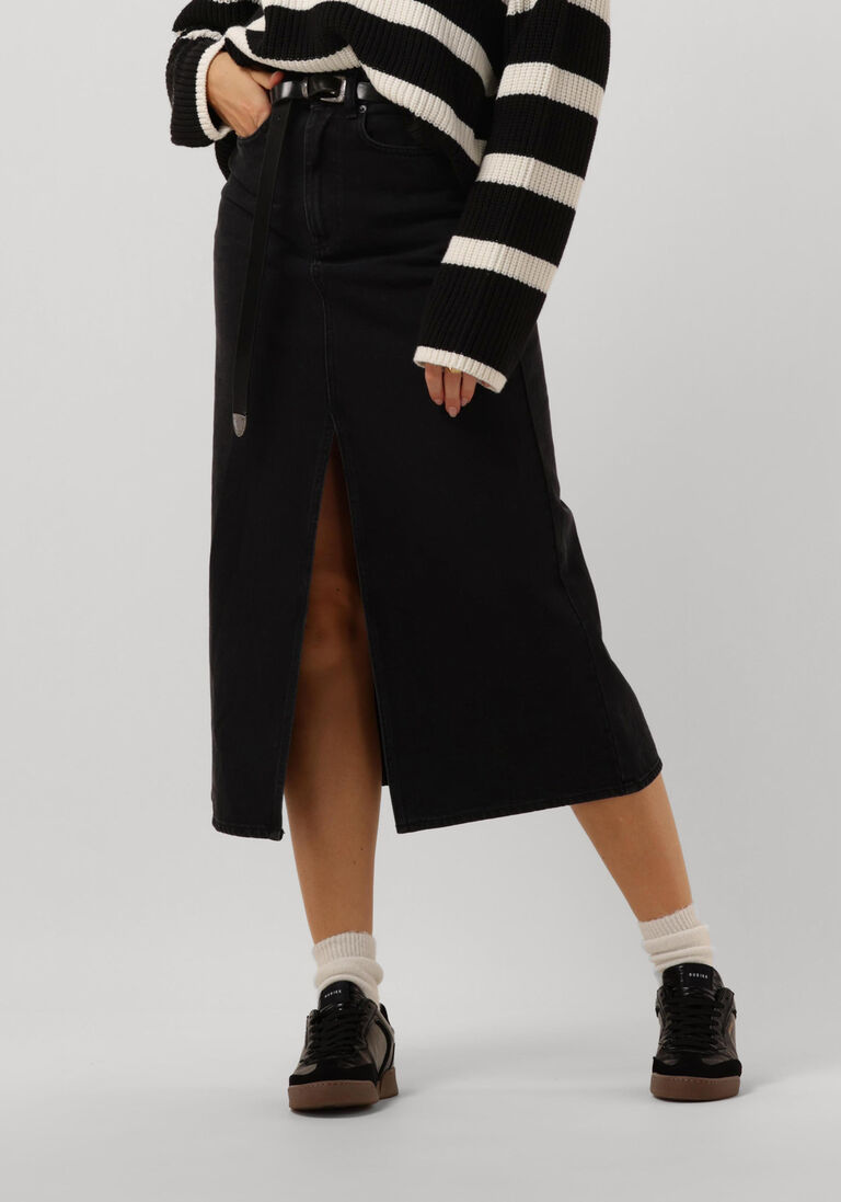 CO\\'COUTURE zwarte co'couture  vika slit demin skirt