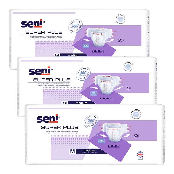 Super Seni Größe 2 medium plus Windeln Nacht für Erwachsene, 3X30 St
