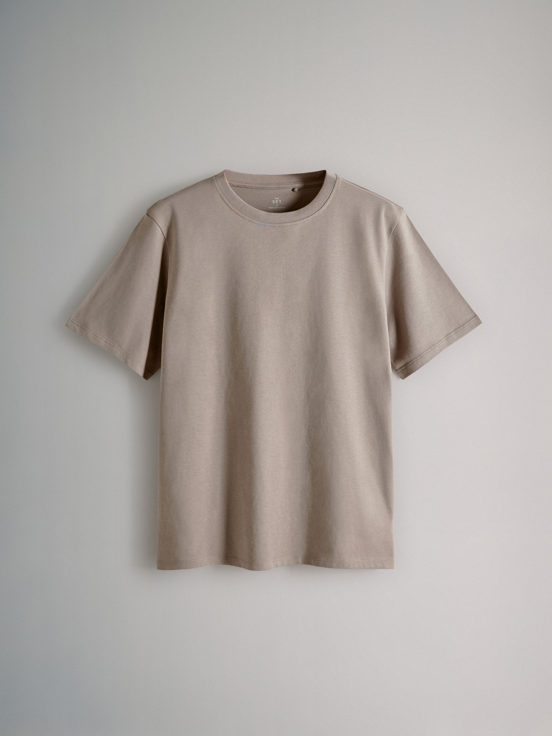 Roze rozen/neutrale streep/crèmekleurig/taupe bruin - The Set verpakking van 4 100% katoenen relaxte T-shirts met korte mouwen