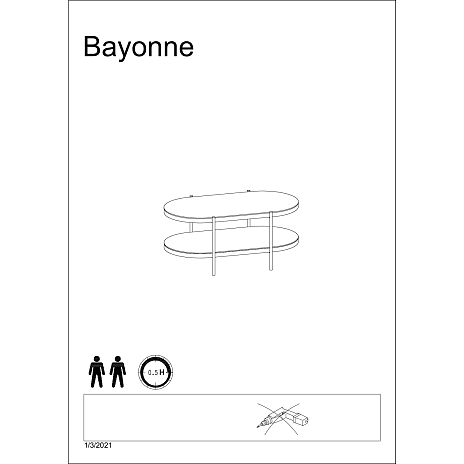 Bayonne sofabord - grå