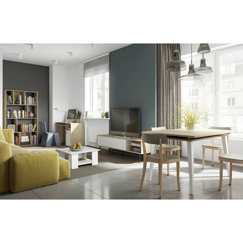 Bureau Oxford chêne 115 x 50 cm avec caisson