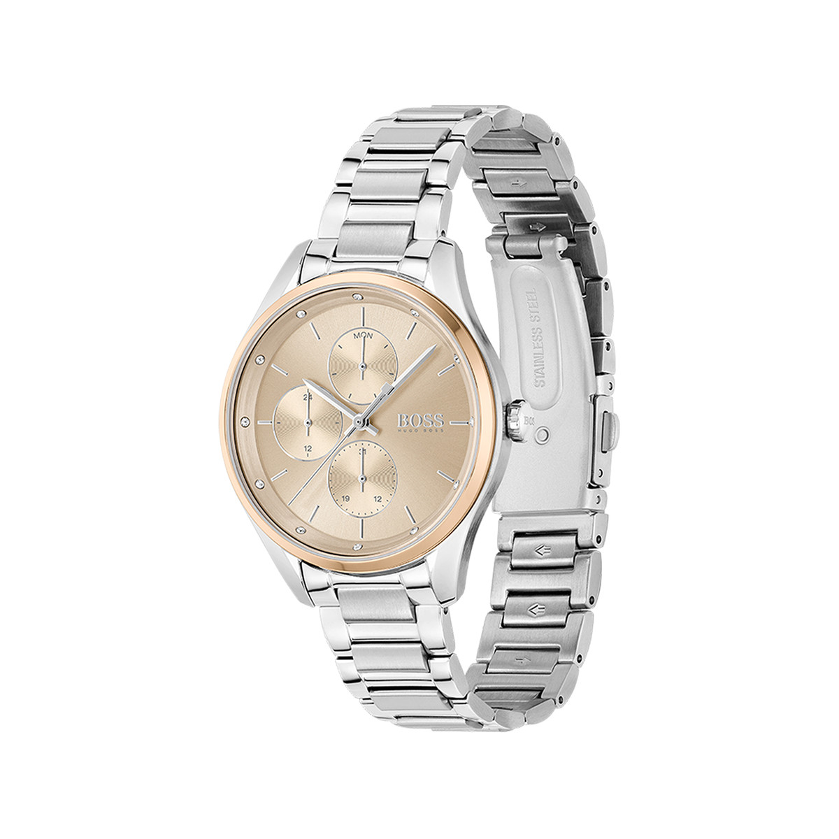 Montre boss femme multifonction acier