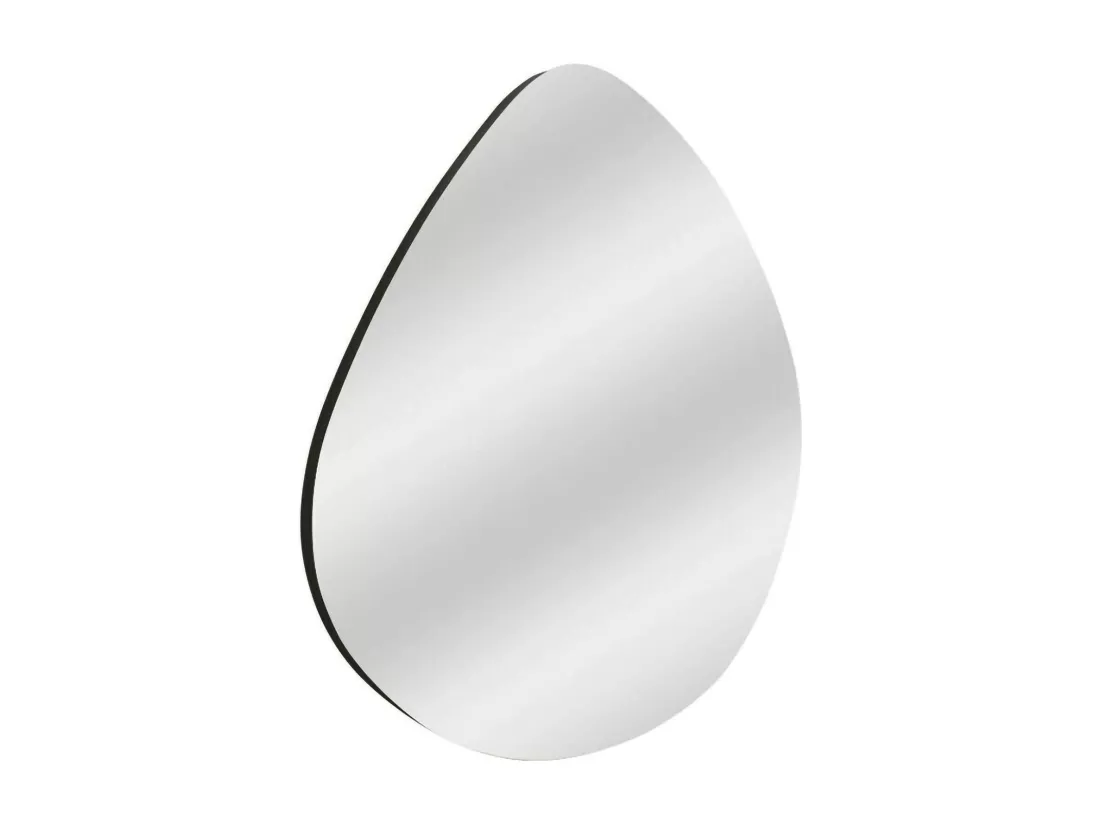 Miroir Menkar, Verre miroité, Objet d'ameublement mural, Décoration avec miroir, 60x2h60 cm, Noir