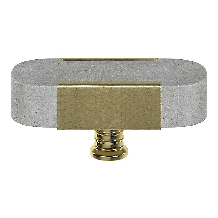 Bouton de meuble ovale GoodHome Rubian gris 5.3cm x h.2.6cm x p.2.3cm