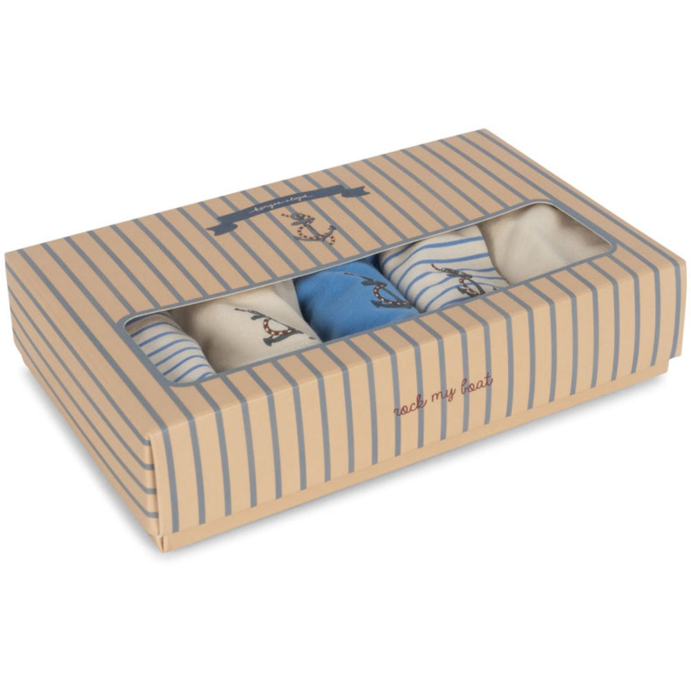 Køb Konges Sløjd Stripe Provence Mix Basic 5 Pak Boy Boxers GOTS