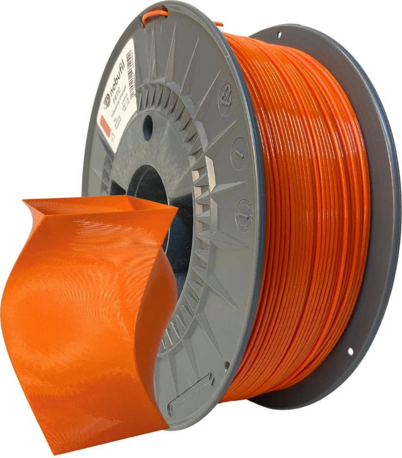Nobufil  PETG Industrial Orange, 1,75 mm / 1000 g    Leicht zu druckendes PETG Filament aus recyceltem Kunststoffabfall